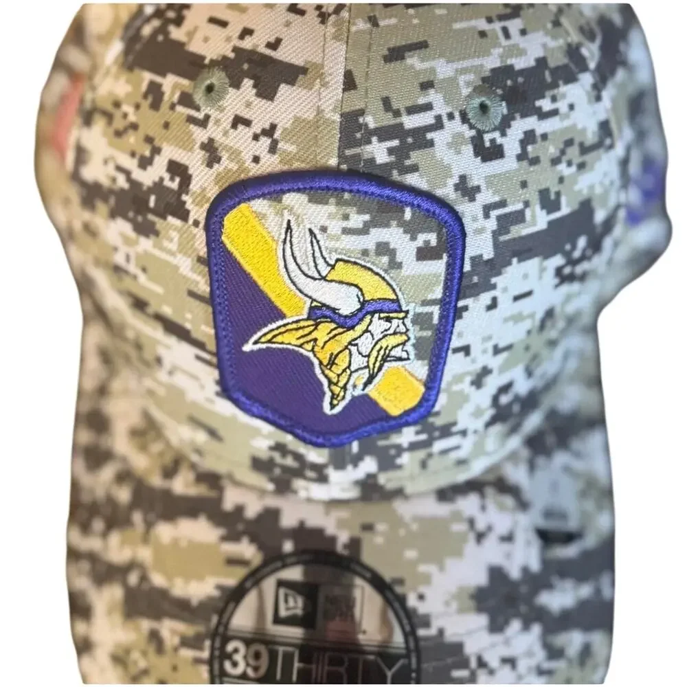 Minnesota Vikings New Era 39THIRTY Camo Hat M/L NFL Stretch Fit NWT